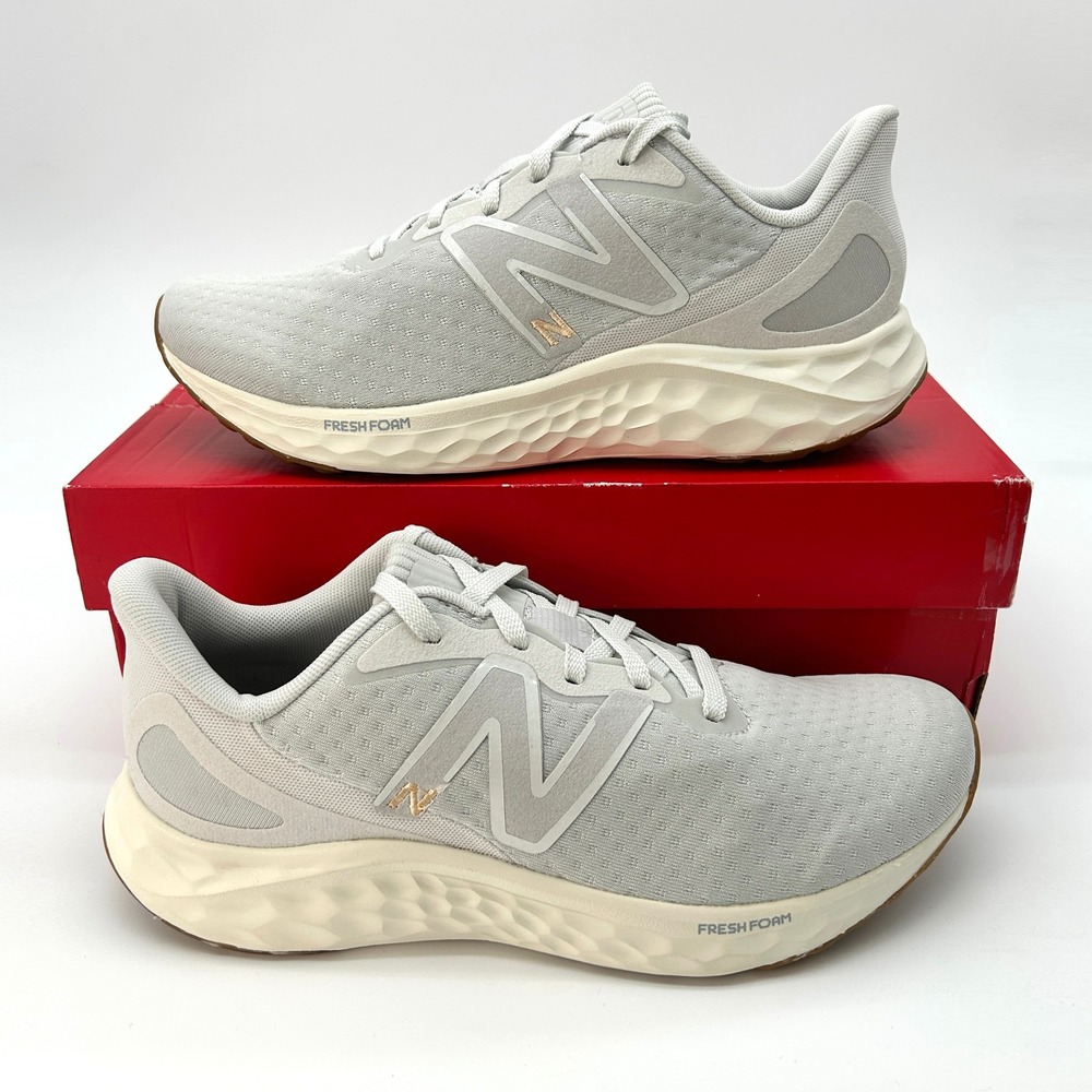 New Balance Fresh Foam Arishi v4 Size 9 Womens Sneakers Grey White Gold NEW